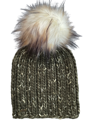 Adult Luxury Hand Knit Hat | Peruvian Highland Wool | Olive
